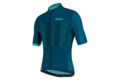 Santini Tono Flusso SS Jersey Petrol Green Heren