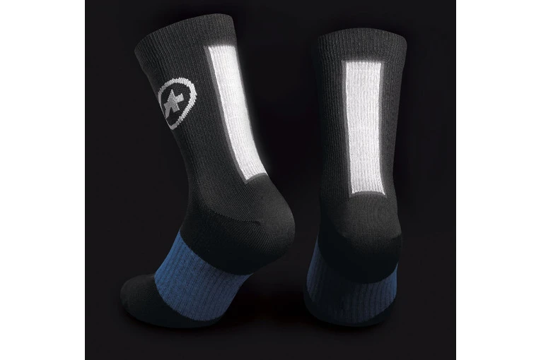 Assos Ultraz Winter Fietssokken Zwart/blauw Unisex 4 Assos Ultraz Winter Fietssokken Zwart/blauw Unisex - Afbeelding 2