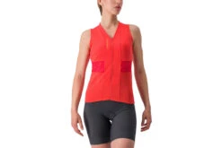 Castelli Anima 4 Sleeveless Fietsshirt Hibiscus/soft Orange Dames