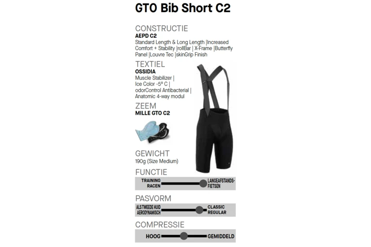 Assos Mille GTO Bibshort C2 Long Flamme D'or Heren 6 Assos Mille GTO Bibshort C2 Long Flamme D'or Heren - Afbeelding 4
